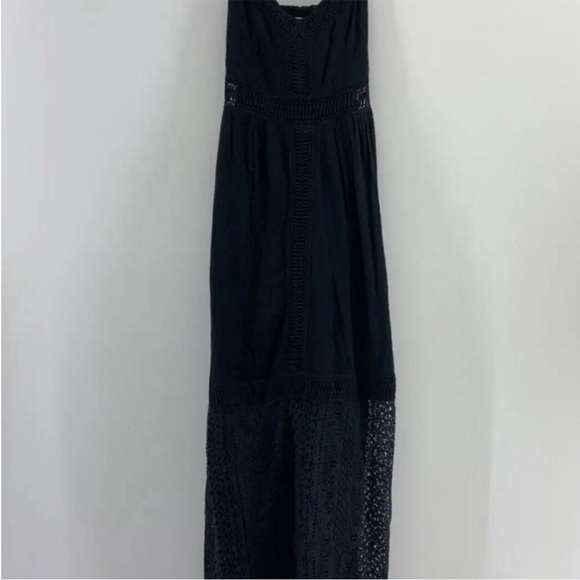 Abercrombie & Fitch Black Lace Panel Spaghetti Straps Maxi Dress. - Picture 3 of 7